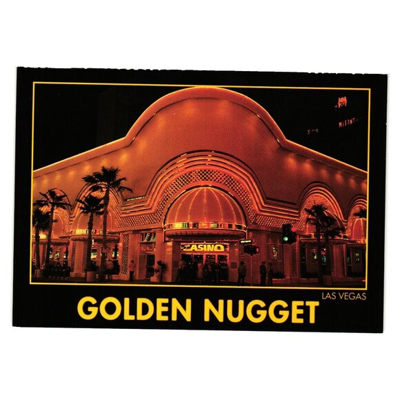 Fremont Street Golden Nugget Vintage Postcard Las Vegas Casino Vacation Gamble - Picture 1 of 2